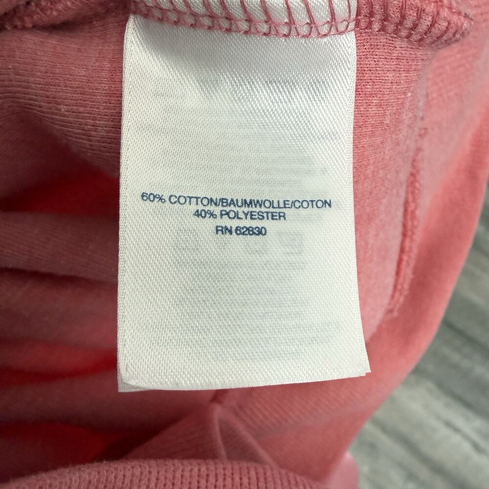 LANDS END 1/4 Zip Pullover Mens Large 42-44 Bedford Ribbed Cotton Sweater Pink - Picture 6 of 8